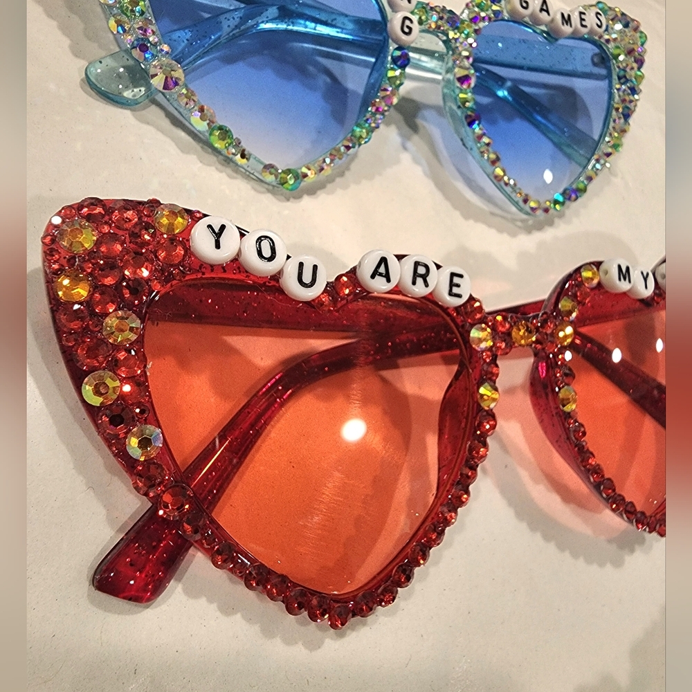 Backstreet Boys Bling Sunglasses Crystal Lyric Sphere Tour Custom Heart Set Of 4 - Picture 8 of 17
